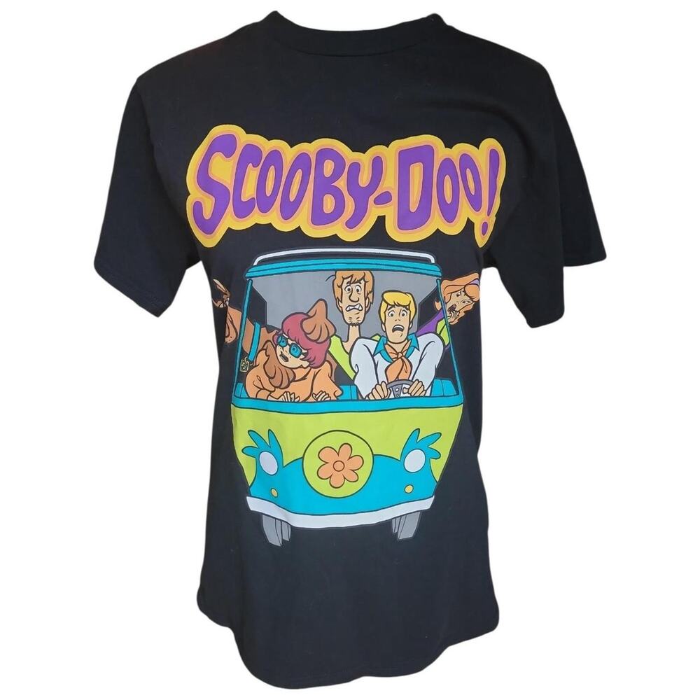 Scooby-Doo Mystery Machine Graphic Tee Size Medium Black Cartoon TV Show Shirt
